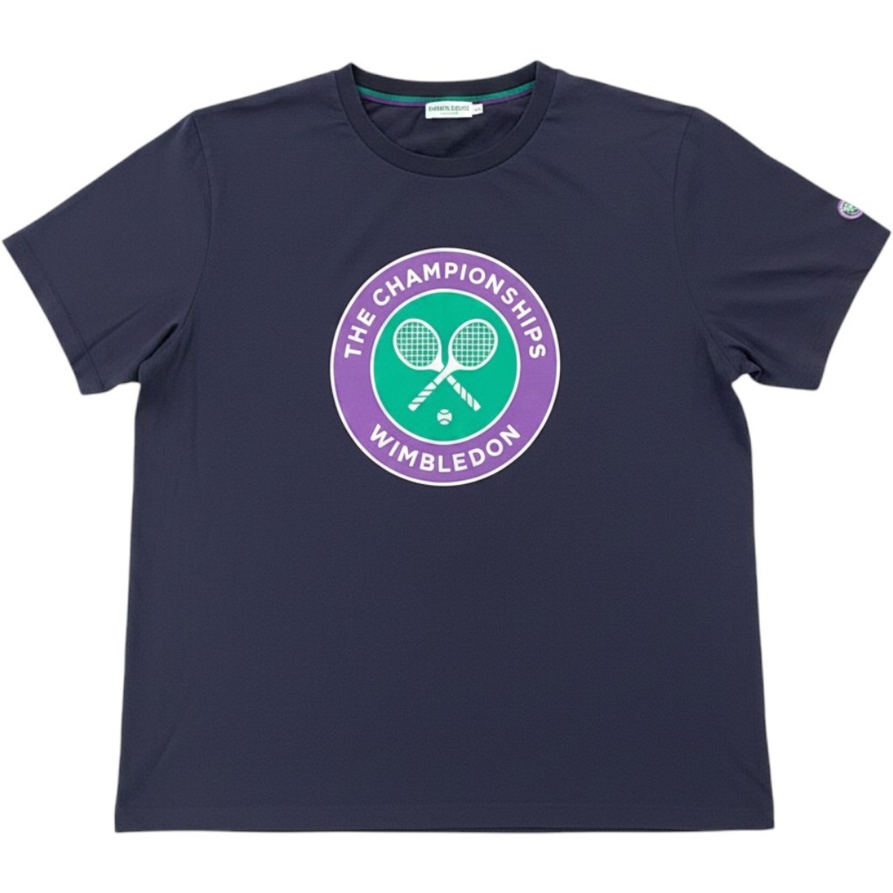 Wimbledon The Championships Graphic T-Shirt Mens XXL Navy Blue Cotton Logo Tee